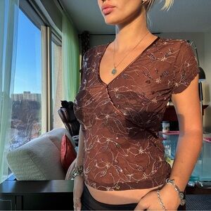 fairy sequin floral top